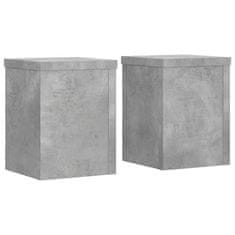 Vidaxl Stojalo za rastline 2 kosa betonsko sivo 15x15x20 cm inž. les