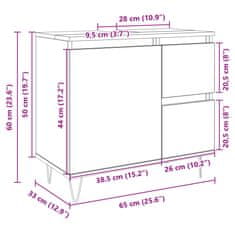 Vidaxl Kopalniška omarica sonoma hrast 65x33x60 cm inženirski les