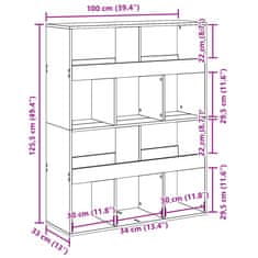 Vidaxl Knjižna omara artisian hrast 100x33x125,5 cm inženirski les