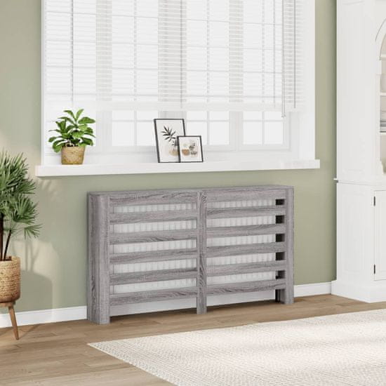 shumee vidaXL Pokrov za radiator siv sonoma 149x20x82 cm inženirski les