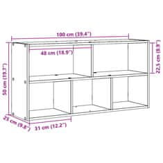 Vidaxl Stenska polica artisan hrast 100x25x50 cm inženirski les