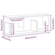 Vidaxl Stenska omarica 80x20x30 cm starinski les inženirski les