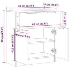 Vidaxl Komoda artisian hrast 60x30x70 cm inženirski les