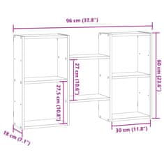 Vidaxl Stenska polica betonsko siva 96x18x60 cm inženirski les