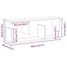 Vidaxl Stenska omarica 80x20x30 cm sonoma hrast inženirski les