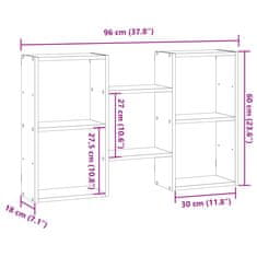 Vidaxl Stenska polica starinski les 96x18x60 cm inženirski les