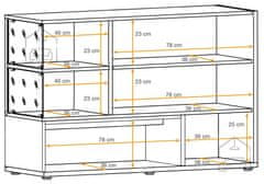 Trianova Komoda Silk 240 cm LED - antracit/votan