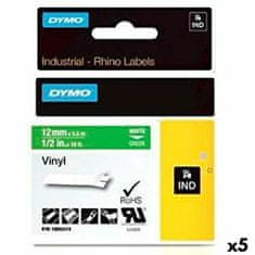 Dymo Laminiran trak za etiketirne stroje Rhino Dymo ID1-12 12 x 5,5 mm Bela Zelena Vinil Samolepilne (5 kosov)