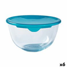 Miramarket Okrogla Posoda za Malico s Pokrovom Pyrex Cook & Store Modra 15 x 15 x 8 cm 500 ml Silikon Steklo (6 kosov)