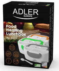 Adler 45W električna grelna lunch box posoda za hrano 1100ml siva