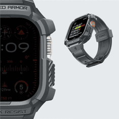 Spigen OVITEK SPIGEN RUGGED ARMOR PRO ZA APPLE WATCH ULTRA 1/2 (49 MM) - TEMNO SIV