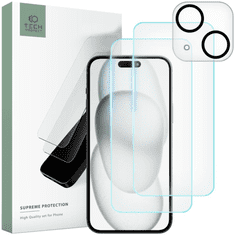 Tech-protect KALJENO STEKLO TECH-PROTECT SUPREME SET IPHONE 15 CLEAR