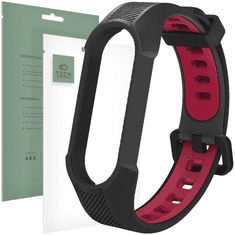 Tech-protect TECH-PROTECT ARMOR XIAOMI MI SMART BAND 5 / 6 / 7 / NFC ČRNA/RDEČA