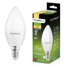 LUMILED 6x LED žarnica E14 B35 2,5W = 25W 249lm 3000K Toplo bela 180°