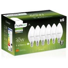 LUMILED 6x LED žarnica E14 B35 5W = 40W 470lm 4000K Nevtralno bela 180°