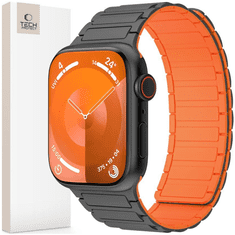 Tech-protect TECH-PROTECT ICONBAND MAGNETNA APPLE WATCH 4 / 5 / 6 / 7 / 8 / 9 / SE / ULTRA 1 / 2 (42 / 44 / 45 / 49 MM) ČRNA/ORANŽNA