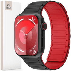 Tech-protect TECH-PROTECT ICONBAND MAGNETNA APPLE WATCH 4 / 5 / 6 / 7 / 8 / 9 / SE / ULTRA 1 / 2 (42 / 44 / 45 / 49 MM) ČRNA/RDEČA