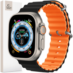 Tech-protect TECH-PROTECT ICONBAND PRO APPLE WATCH 4 / 5 / 6 / 7 / 8 / 9 / SE / ULTRA 1 / 2 (42 / 44 / 45 / 49 MM) ČRNA/ORANŽNA