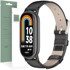 Tech-protect TECH-PROTECT LEATHERFIT XIAOMI SMART BAND 8 / 8 NFC ČRN