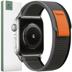 Tech-protect TECH-PROTECT NAJLONSKA URA APPLE WATCH 4 / 5 / 6 / 7 / 8 / 9 / SE / ULTRA 1 / 2 (42 / 44 / 45 / 49 MM) ČRNA/ORANŽNA