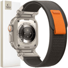 Tech-protect TECH-PROTECT NAJLON DELTA APPLE WATCH 4 / 5 / 6 / 7 / 8 / 9 / SE / ULTRA 1 / 2 (42 / 44 / 45 / 49 MM) ČRNA/ORANŽNA