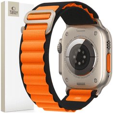 Tech-protect TECH-PROTECT NYLON PRO APPLE WATCH 4 / 5 / 6 / 7 / 8 / 9 / SE / ULTRA 1 / 2 (42 / 44 / 45 / 49 MM) ČRNA / ORANŽNA