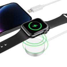 Tech-protect TECH-PROTECT ULTRABOOST 2V1 MAGNETNI KABEL ZA POLNILO & LIGHTNING 150CM APPLE WATCH BELA