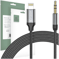 Tech-protect TECH-PROTECT ULTRABOOST LIGHTNING TO AUX MINI JACK 3.5MM KABEL 100CM ČRN