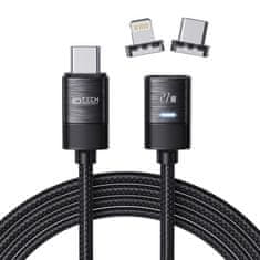 Tech-protect TECH-PROTECT ULTRABOOST MAGNETNI KABEL LIGHTNING & TYPE-C PD27W/3A 200CM ČRN