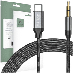 Tech-protect TECH-PROTECT ULTRABOOST TYPE-C DO AUX MINI JACK 3.5MM KABEL 100CM ČRN