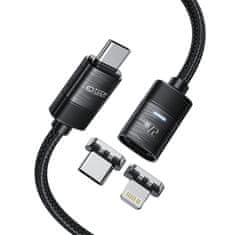 Tech-protect TECH-PROTECT ULTRABOOST MAGNETNI KABEL LIGHTNING & TYPE-C PD27W/3A 200CM ČRN