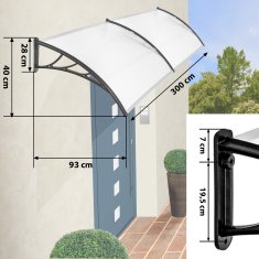 tectake Pristrešek v obliki loka prosojen in odporen na UV žarke prosojen in odporen na UV žarke - 300 cm