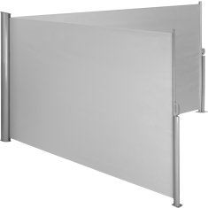 tectake Dvojna stranska markiza iz aluminija zaščita pred soncem in vetrom zaščita pred soncem in vetrom - 160 x 600 cm