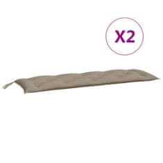 Vidaxl Blazina za vrtno klop 2 kosa taupe 150x50x7cm oxford tkanina