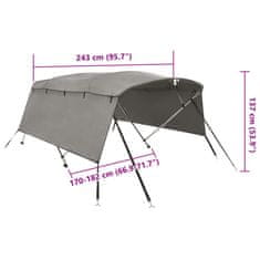 Vidaxl Bimini tenda s 4 loki in stranicami 243x(170-182)x137 cm