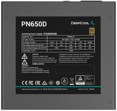 DEEPCOOL PN650D napajalnik, 650W, modularni, 2V-2x6, 80 PLUS Gold, črn (R-PN650D-FC0B-EU-V2)