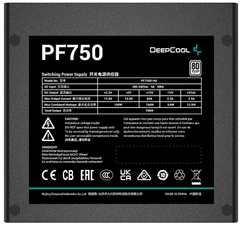 DEEPCOOL PF750 napajalnik, 750W, modularni, 80 PLUS, črn (R-PF750D-HA0B-EU)