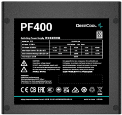 DEEPCOOL PF400 napajalnik, 400W, modularni, 80 PLUS, črn (R-PF400D-HA0B-EU)