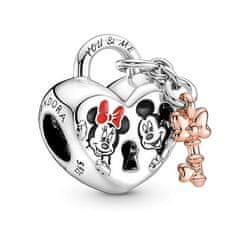 Pandora Obesek s ključavnico Disney Mickey Mouse & Minnie Mouse 780109C01