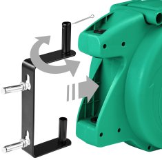 tectake Kolut za cev z ½-palčno hitro spojko, delovni tlak 8 bar območje vrtenja 180° območje vrtenja 180° - 10 m