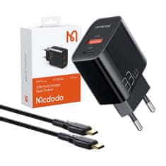 Mcdodo Mcdodo stenski polnilec CH-0922 USB + USB-C, 33 W + kabel USB-C (črn)