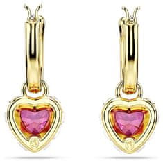 Swarovski Romantični pozlačeni uhani 2 v 1 Heart Chroma 5684760