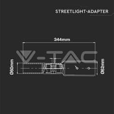 V-TAC Nosilec za cestno svetilko Ø60x325mm 