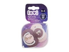 LOVI Lovi - Night & Day Dynamic Soother Girl 0-3m - For Kids, 2 pc 