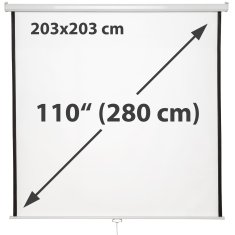 tectake Projekcijsko platno izvlečno različni formati različni formati - 203 x 203 cm