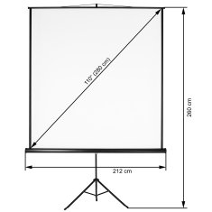 tectake Projekcijsko platno izvlečno različni formati različni formati - 203 x 203 cm