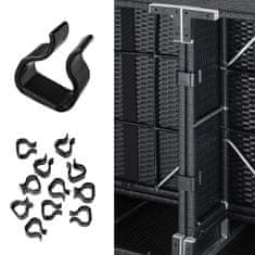 tectake Ratanska garnitura z aluminijastim okvirjem odporna na vremenske vplive in UV-žarke odporna na vremenske vplive in UV-žarke - Črna