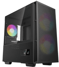 DEEPCOOL CH360 Digital računalniško ohišje, Micro-ATX, ARGB, LCD, kaljeno steklo, črno (R-CH360-BKAPE3D-G-1)