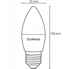 LUMILED 6x LED žarnica E27 B35 5W = 40W 470lm 3000K Toplo bela 180°