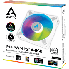 Arctic P14 PWM PST A-RGB 140mm 4-pin ventilator, bel